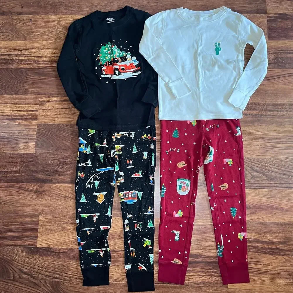 Old Navy Unisex Christmas Pajama Set Bundle Youth Size 6